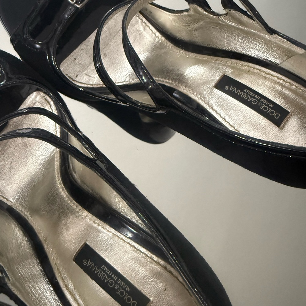 Dolce & Gabbana Glossy Black Double Buckle Heels - Picture 10 of 10
